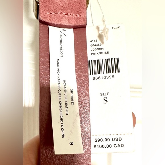 NWT Linea Pelle Suede Western Belt Pink Antique Coin Studded Rare Boho Luxe—S main image 4